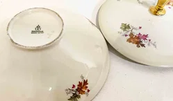 Eschenbach Porzellan Dose mit Deckel Herbstlaub Gold - Bild 2