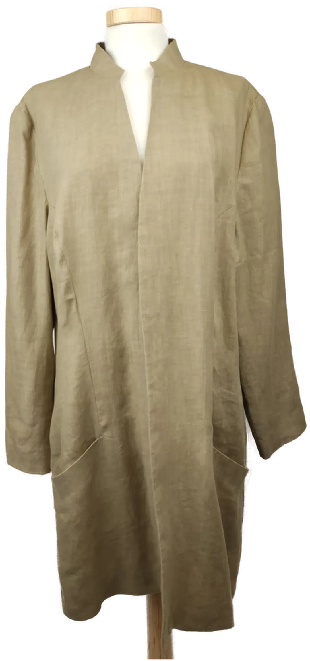 Damenmantel Stehkragen ohne Knöpfe beige - XL/42 - Bild 4