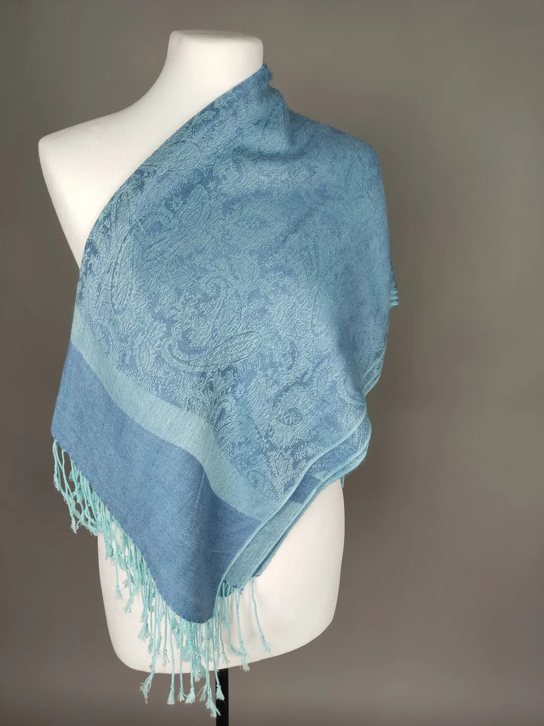 Damen-Schal blau gemustert - Bild 4