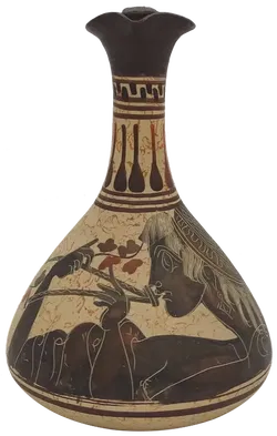 Handgemalte Vase der griechischen Mythologie aus Ton, Höhe 16cm - Bild 2