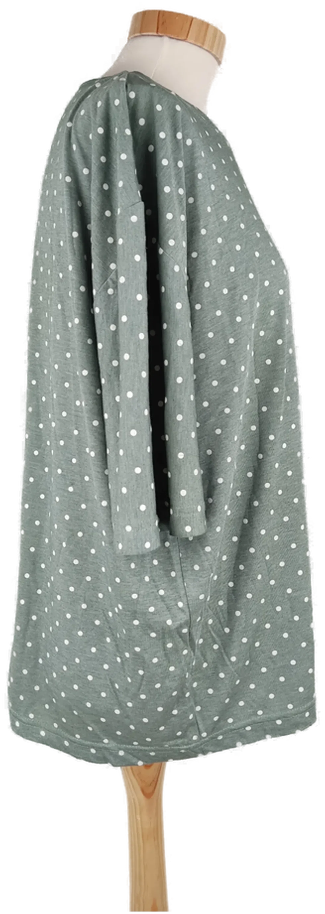 T-Shirt 'Sixth Sense' kurzarm mit Rundhalsausschnitt, grünmelliert mit Punkten, Größe XL - 48/50 – Bild 2