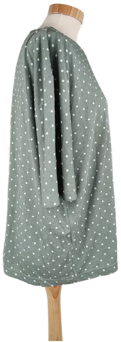 T-Shirt 'Sixth Sense' kurzarm mit Rundhalsausschnitt, grünmelliert mit Punkten, Größe XL - 48/50 - Bild 2