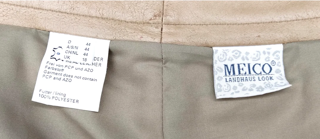 Meico Landhaus Look Herren Hose Rauleder beige Gr. 44 – Bild 4