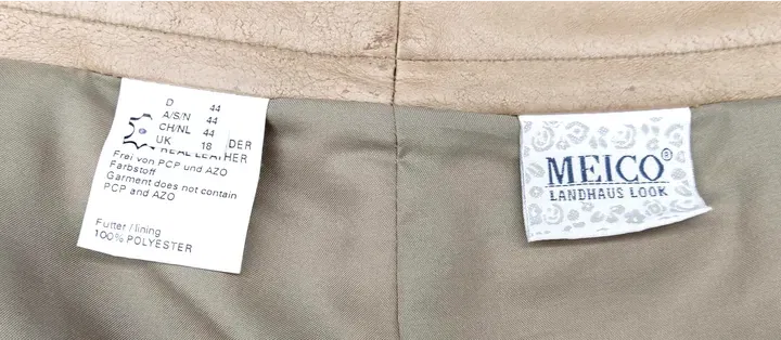 Meico Landhaus Look Herren Hose Rauleder beige Gr. 44 - Bild 4