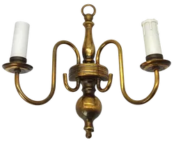 Messing Wandleutchen 2-flammig - SET  - Bild 2