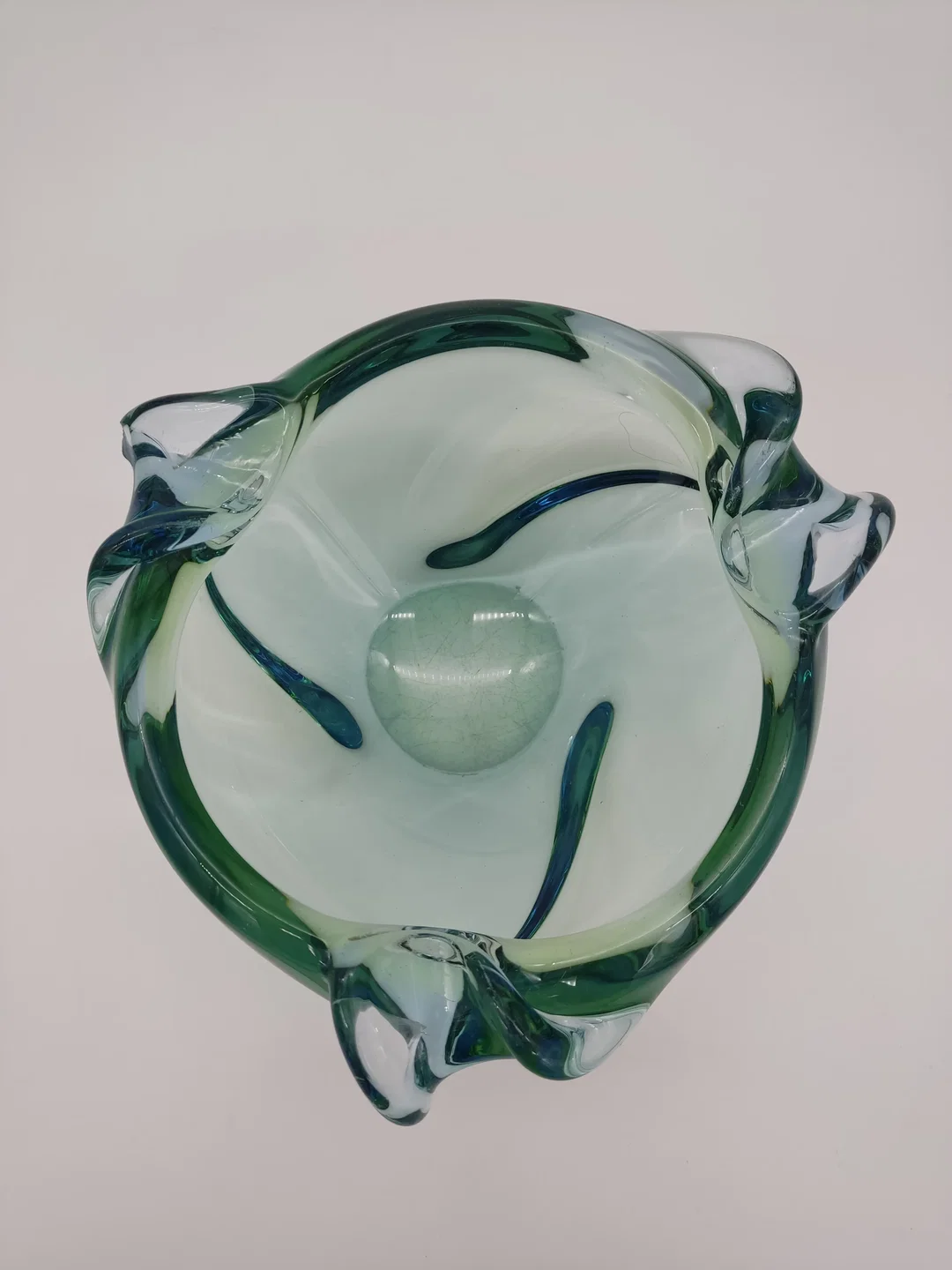 Mid-Century Glasschale grün-blau – Bild 5