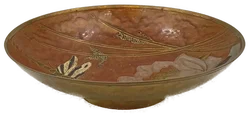 Vintage Messingschale mit Emaille-Inlay
