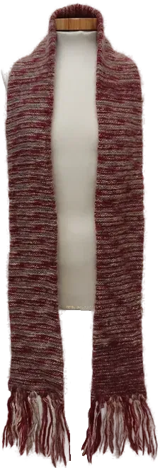 Damenschal gestreift in rot-grau - Bild 4