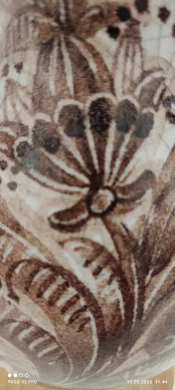 Keramik Vase mit Blumendekor - Bild 4