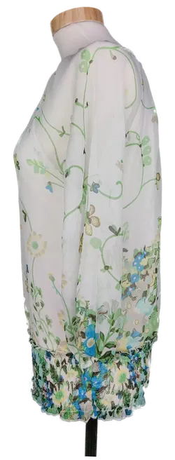 Vero Moda Damen Bluse weiß/grün geblümt - M/38 - Bild 3