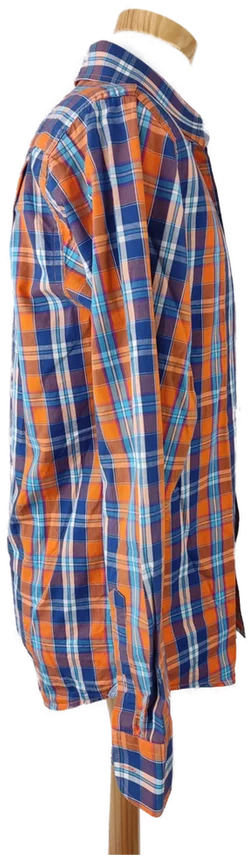Tom Ramsey Herrenhemd orange/blau kariert - Gr. M - Bild 2