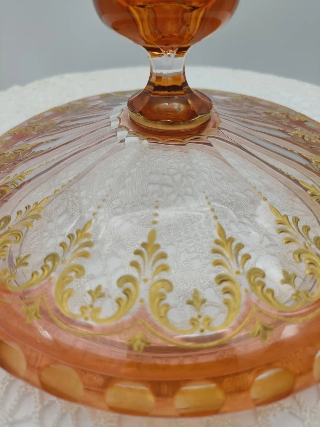 Glas Bowle-Gefäß mit Unterteller mit Golddekor | Festlicher Blickfang – Bild 15