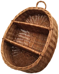 Ovales Vintage - Wandregal aus geflochtener Weide, Boho- und Rattan-Stil, 70er/80er