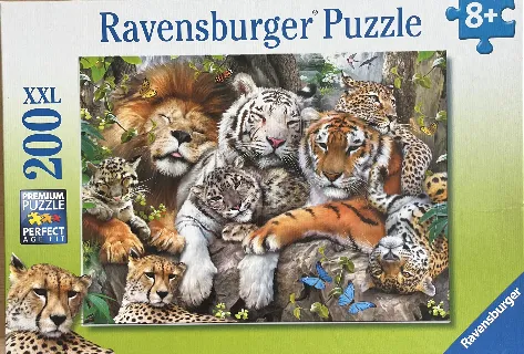 RAVENSBURGER Puzzle XXL 200 Teile (127214) - ab 8 Jahre Schmusende Raubkatzen – Bild 1
