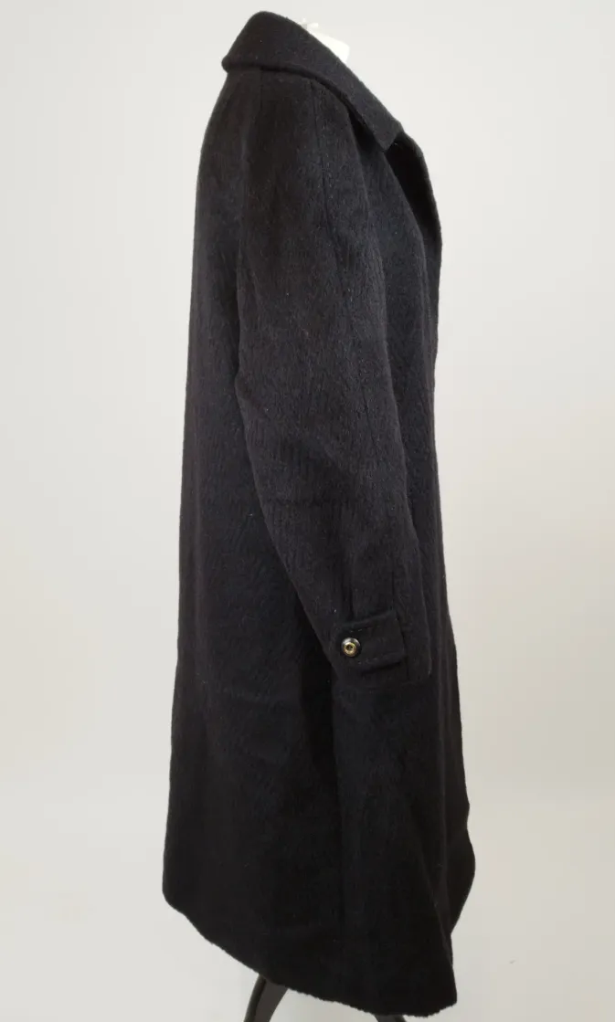 Mohair Mantel schwarz - Gr. 40 / reine Schurwolle – Bild 3
