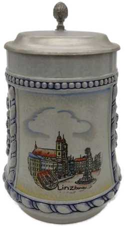 Keramik-Bierkrug - Linz/Donau Orginal King Austria - Bild 1
