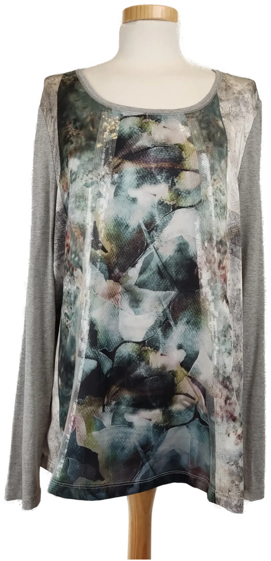 Bonita Damen-Langarmshirt grau mit Print - L/40 - Bild 1