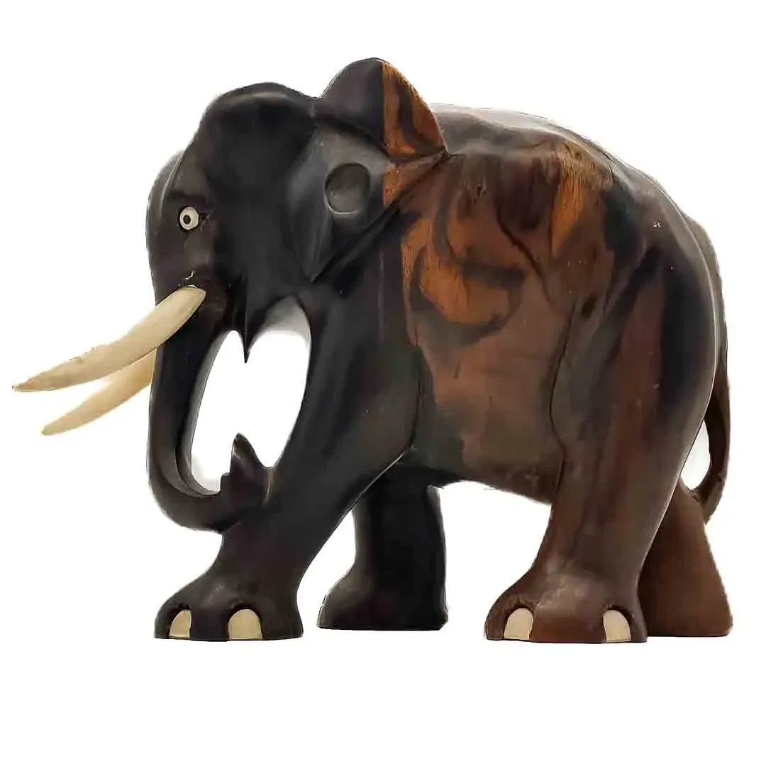 Vintage Elefanten Holz Skulptur , Höhe 14,5 cm - Bild 4