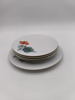 5 tlg. Vintage Porzellan Set "Bareuther Waldsassen", Wildblumen - Mohn - Kornblume  – Vorschau 2
