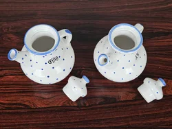 Gmundner Keramik Essig/Öl-Set - blau getupft – Vorschau 3
