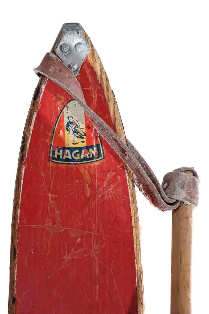 Ski Vintage Set: Hagan Skier mit Geschichte, Bindung und Stöcken - Bild 4