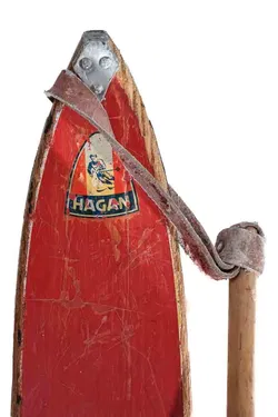Ski Vintage Set: Hagan Skier mit Geschichte, Bindung und Stöcken - Bild 1
