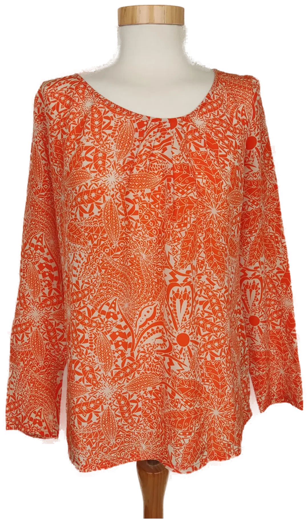 Jones Damen Bluse cremeweiß/orange gemustert - XS/34 - Bild 4