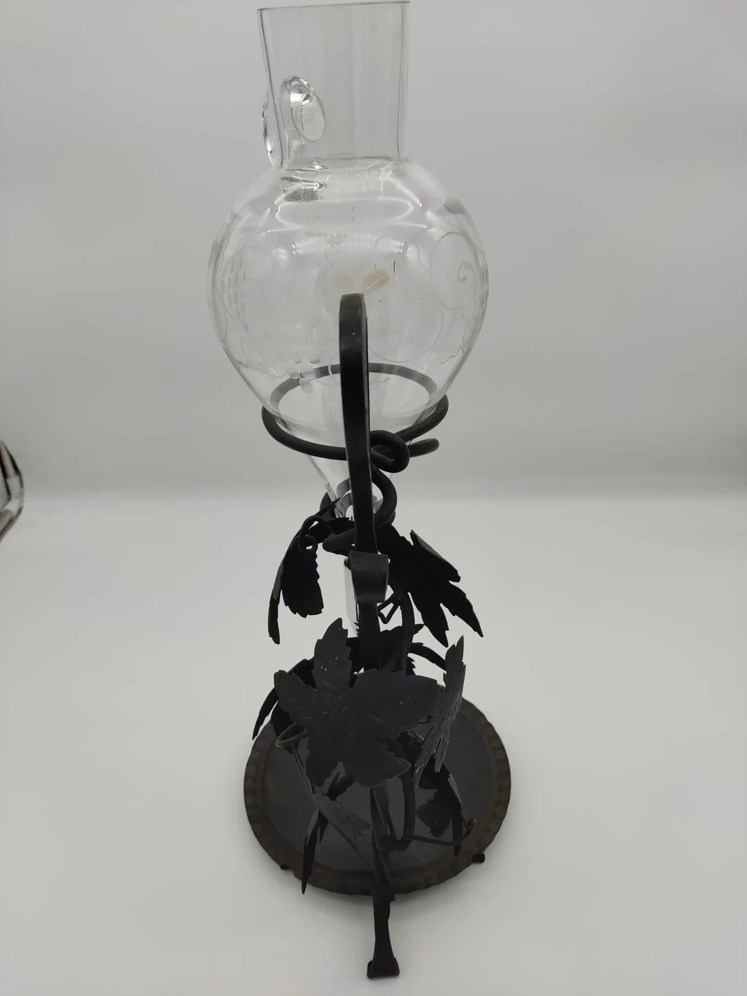 Wein Dekanter "Weinlaub", schwarz mit Glaskaraffe, Größe ca. 50 x 25 cm – Bild 5