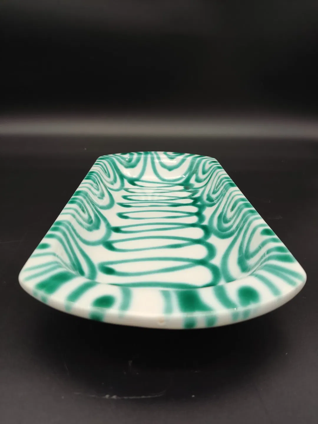 Gmundner Keramik Servierplatte grün geflammt  - Bild 4