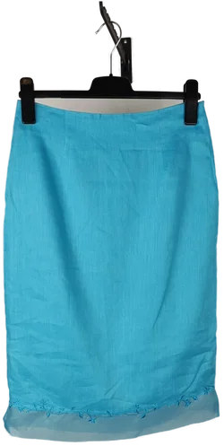 Peter Hahn Leinenrock Blau Mit Spitze | Wie Neu - Bild 2