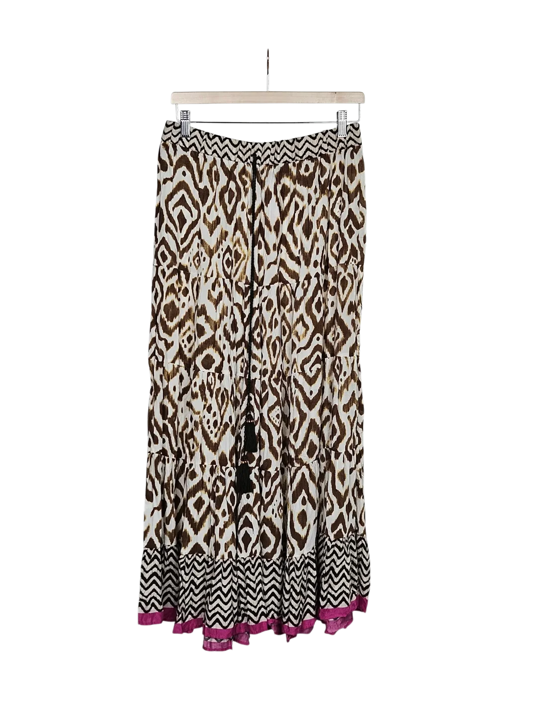 Zara Damen langer Rock, Animal Print, braun/pink - Gr. XL / 42 - Bild 1