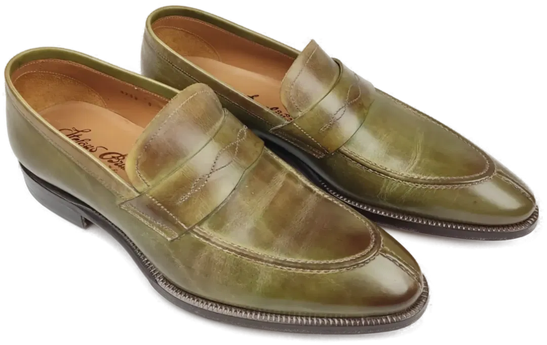 Stefano Branchini Herren Leder Slipper, grün - Gr. 43 - Bild 4