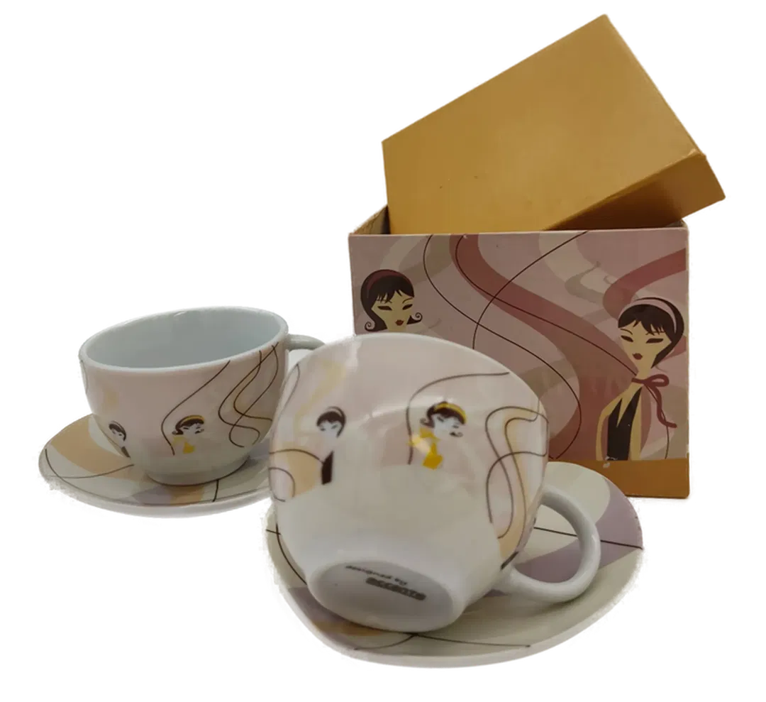 ACCENTA Kaffeetassen mit Untertellern (Braun) - Bild 1