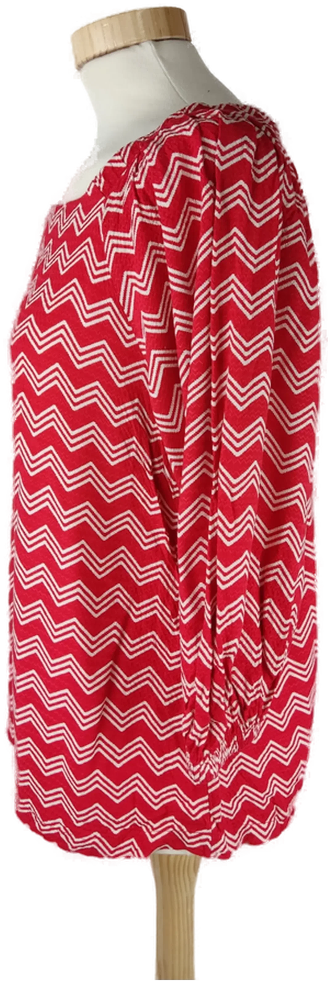Bluse "s.Oliver", dreiviertelarm mit Rundhalsausschnitt, rot/weiß gemustert, Größe 34 – Bild 2