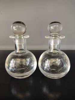 Karaffen für Essig und Öl, 2er Set, mundgeblasen