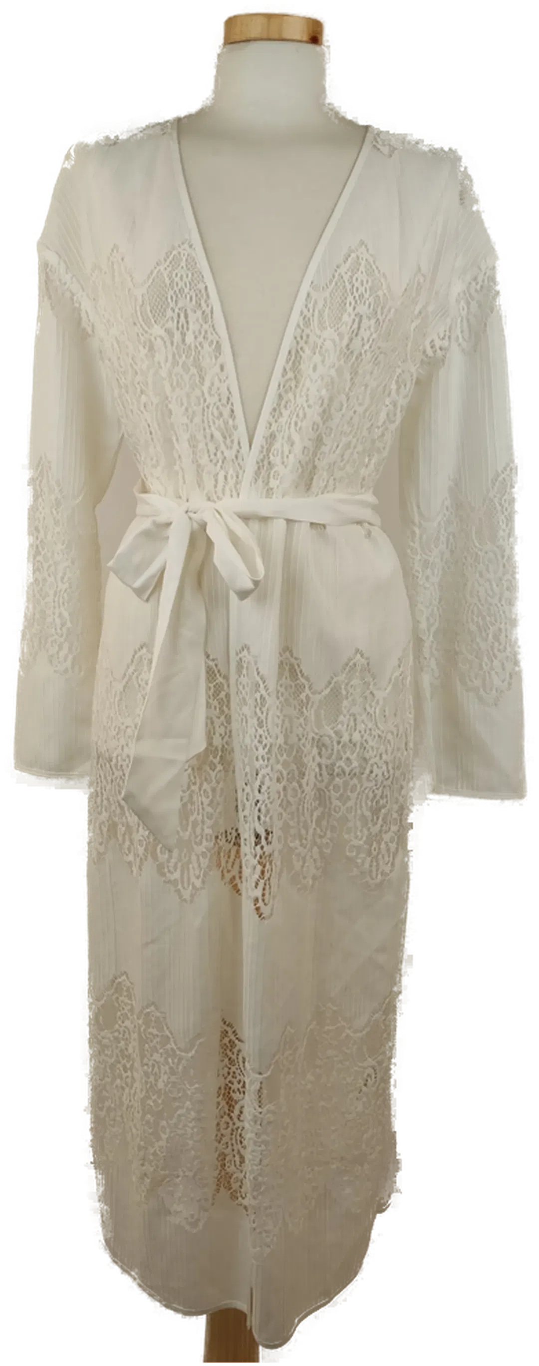 Lost Ink Damen-Morgenmantel / Strandmode weiss - XS/34 - Bild 4