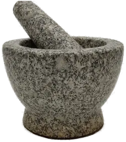 Granit-Mörser mit Stößel – H ≈13,5 cm, Ø ≈18 cm – robuster Küchenmörser für Gewürze & Kräuter - Bild 2