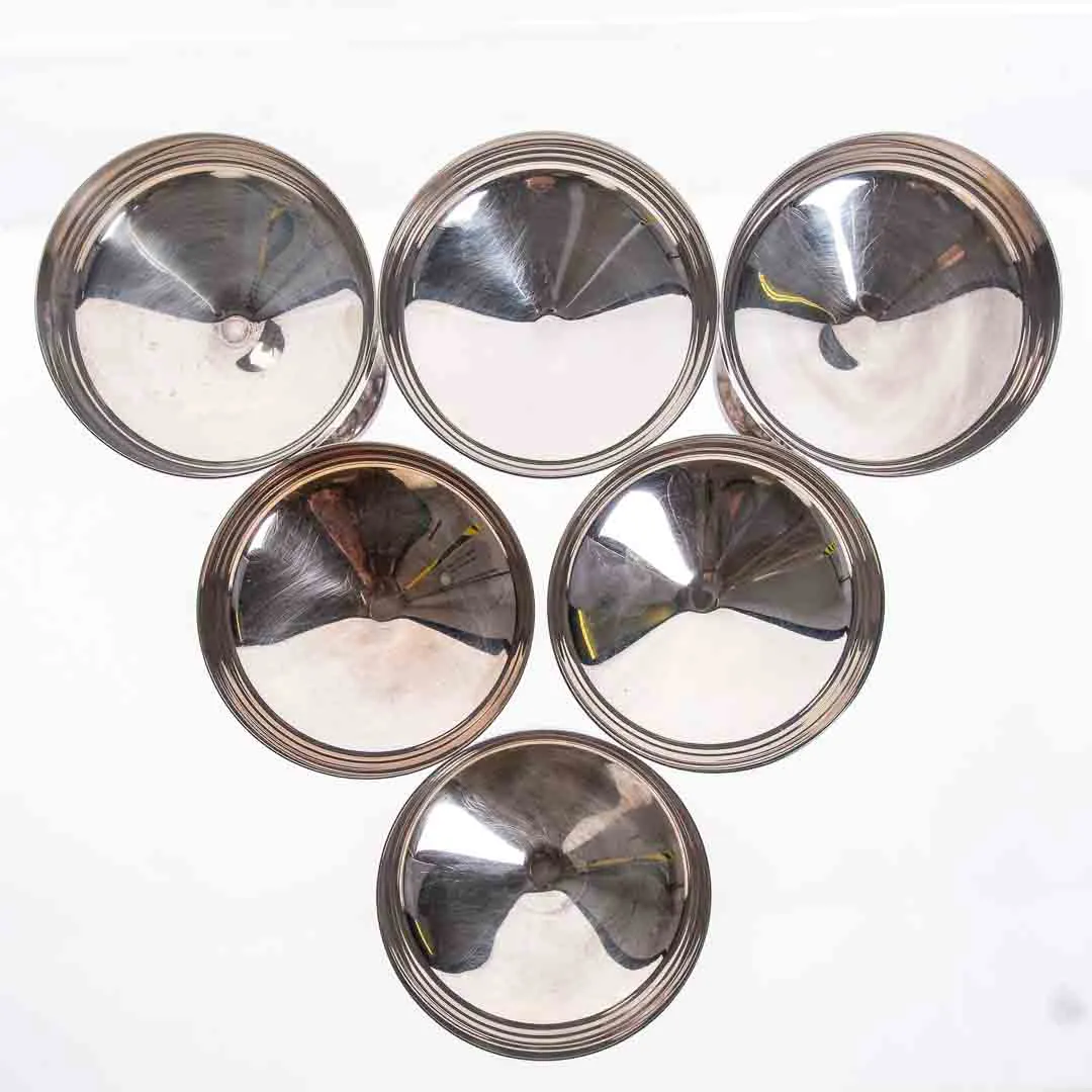FAMIPA PRIZREN Versilbertes Vintage Champagner / Sekt Gläser Set (6 Stück) – Bild 3