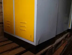 Schrank Spind 6x aus Metall, gelb – Werkstatt Spinde 2-türig 83x50x180 cm - Bild 9