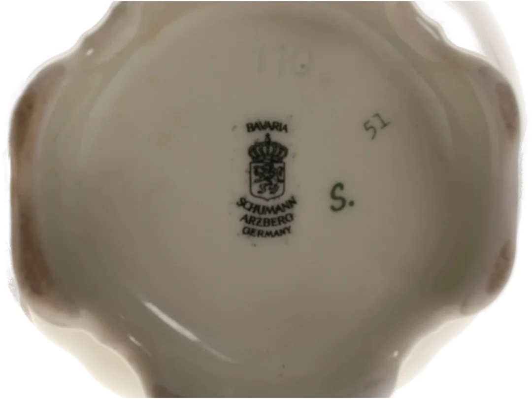 Schumann Arzberg Bavaria Kaffeekanne – Blumendekor & Goldrand – Porzellan Vintage 1951 – Form 110 – Bild 3