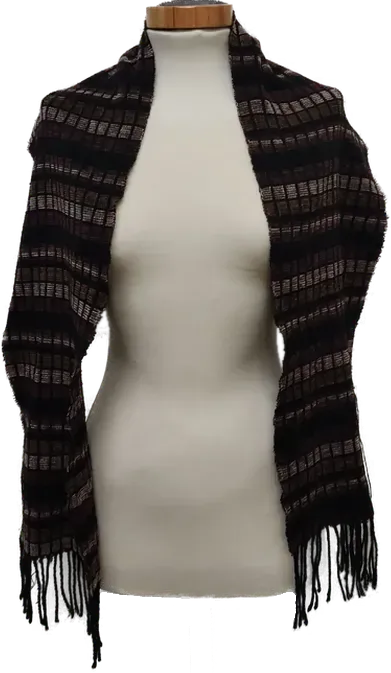 Damenschal kariert in schwarz-rot-braun - Bild 1