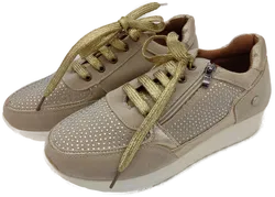 Damen Sneaker Beige Kunstfaser | Zeitloses Unikat - Bild 2