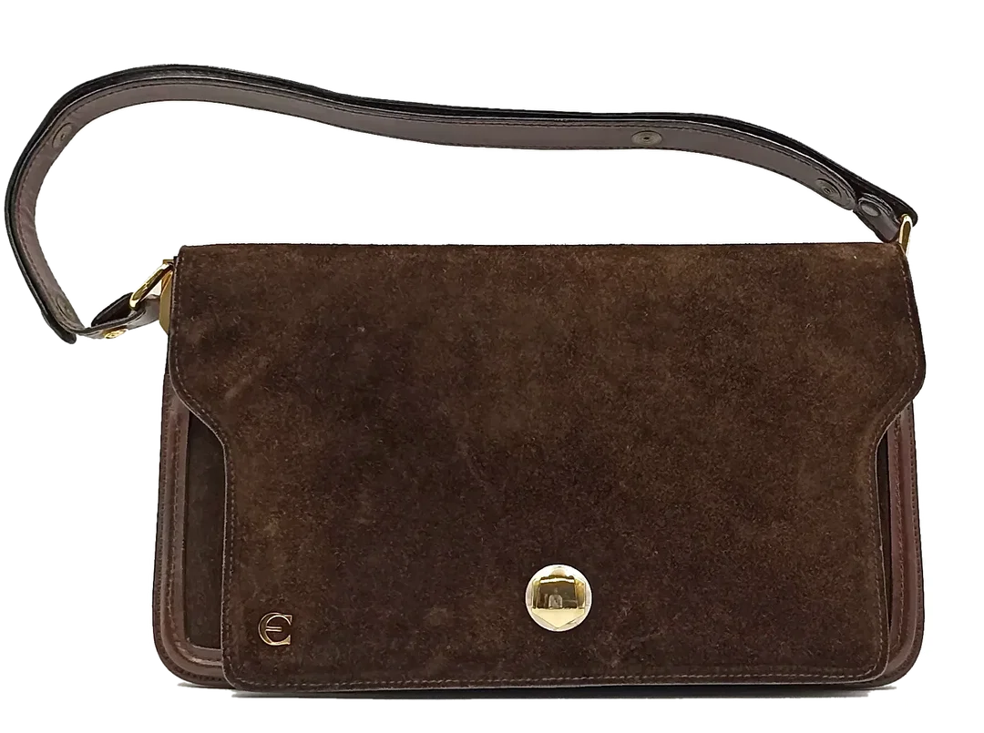 Vintage Rauledertasche Damen braun – Bild 2