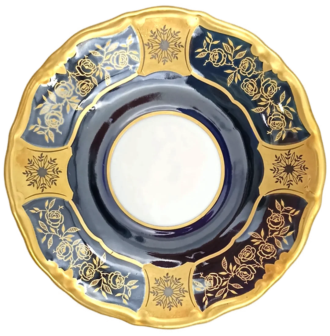 Sammeltasse Weimar Porzellan - "Dora" kobaltblau/gold 3-teilig – Bild 8