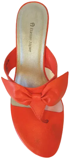 Etienne Aigner Damen Leder Pantolette, orange - Gr. 39 - Bild 2