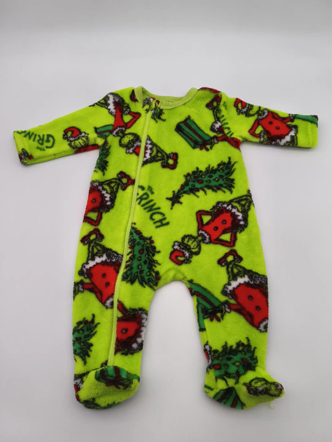2er Baby-Strampler, Gr. 62, "Der Grinch" und süßer Bärenstrampler, gratis Sterntaler-Strumpfhose dazu – Bild 2