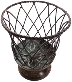 Dekorativer Drahtkorb auf Fuß – Metallgeflecht, Höhe 20,5 cm - Bild 2