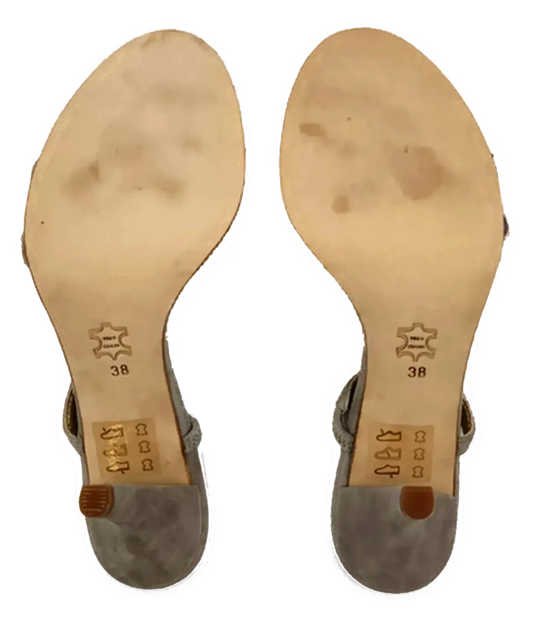 Damen Ziegenvelourleder Sandalen Grau Gr. 38 – Bild 5