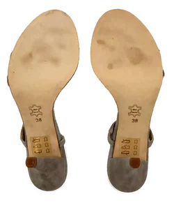 Damen Ziegenvelourleder Sandalen Grau Gr. 38 – Vorschau 5