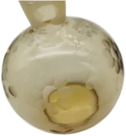 Deko Glasvase Gelb | Mit Blumengravur - Bild 2